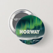 Norwegen Aurora Northern Lights Travel Poster Button (Vorne & Hinten)