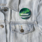 Norwegen Aurora Northern Lights Travel Poster Button (Beispiel)