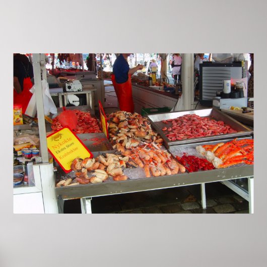 Norwegen, Bergen, Fischmarkt an der Küste Poster (Vorne)