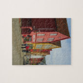 Norwegen, Bergen, gemalte Häuser auf der Puzzle (Horizontal)