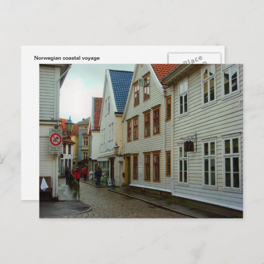 Norwegen, Bergen Holzhäuser Postkarte (Vorne/Hinten)