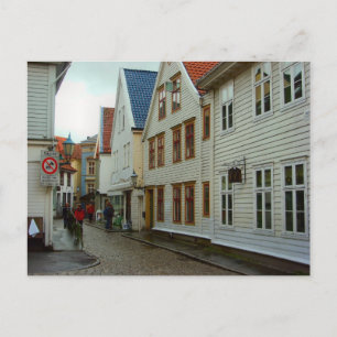 Norwegen, Bergen Holzhäuser Postkarte