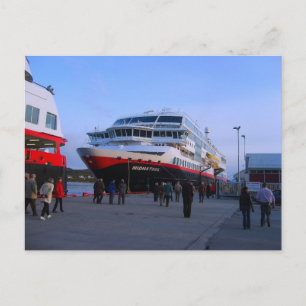 Norwegen, Bergen Kreuzschiff im Hafen Postkarte