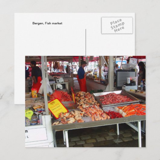 Norwegen, Bergen Postkarte (Vorne/Hinten)