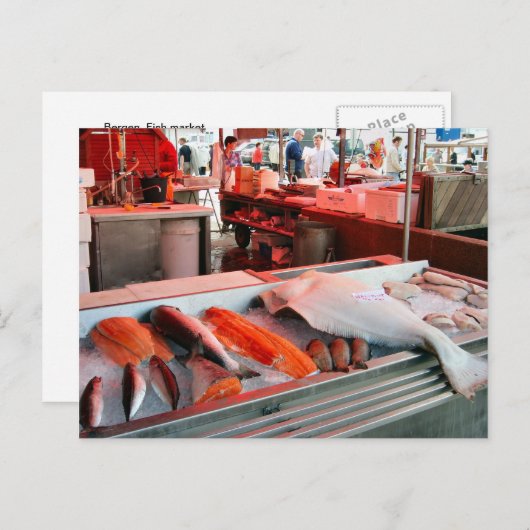 Norwegen, Bergen Postkarte (Vorne/Hinten)