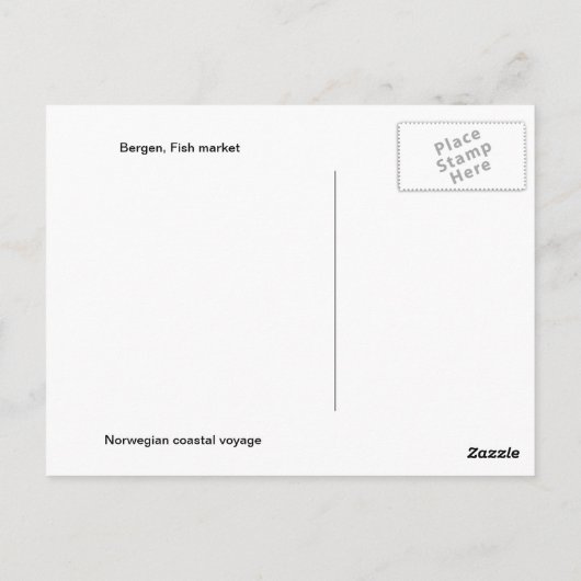 Norwegen, Bergen Postkarte (Rückseite)