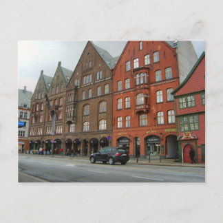 Norwegen, Bergen, traditionelle Gebäude Postkarte