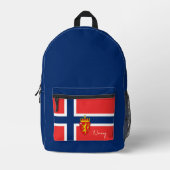 Norwegen, Blauer Rucksack, Norwegische Flagge / pa Bedruckter Rucksack (Vorderseite)