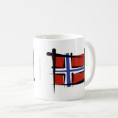 Norwegen-Bürsten-Flagge Kaffeetasse (VorderseiteRechts)