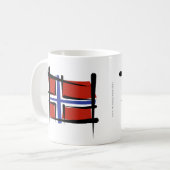 Norwegen-Bürsten-Flagge Kaffeetasse (Vorderseite Links)