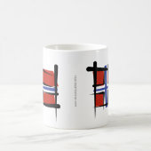 Norwegen-Bürsten-Flagge Kaffeetasse (Mittel)