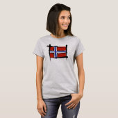 Norwegen-Bürsten-Flagge T-Shirt (Vorne ganz)
