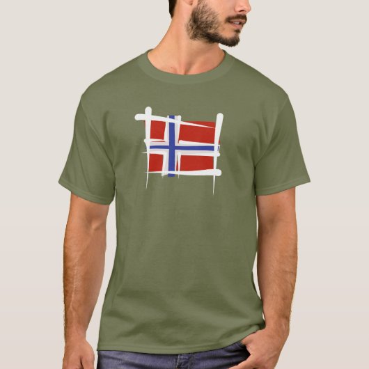 Norwegen-Bürsten-Flagge T-Shirt (Vorderseite)