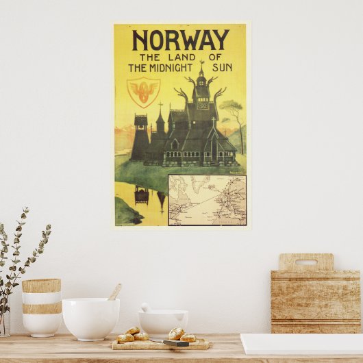 Norwegen Das Land der Mitternachtssonne Poster (Küche)