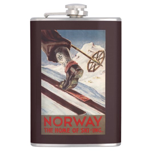 Norwegen - das Zuhause des Skifahrens Flachmann (Vorderseite)