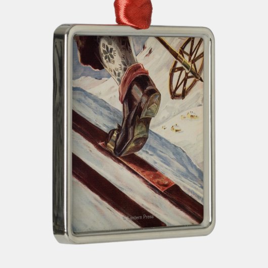 Norwegen - das Zuhause des Skifahrens Ornament Aus Metall (Rechts)