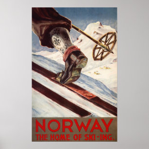 Norwegen - das Zuhause des Skifahrens Poster
