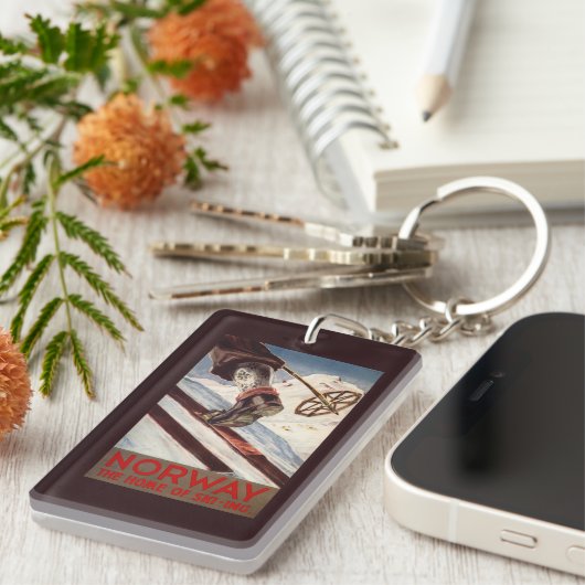 Norwegen - das Zuhause des Skifahrens Schlüsselanhänger (Vorderseite rechts)