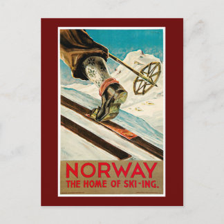 Norwegen Das Zuhause des Skifahrens Vintage Reisep Postkarte