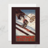 Norwegen - Die Zuhause des Skifahrens Postkarte (Vorne/Hinten)