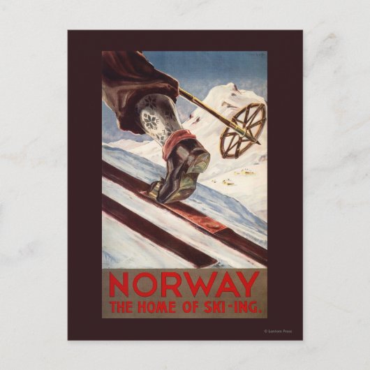 Norwegen - Die Zuhause des Skifahrens Postkarte (Vorderseite)