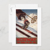 Norwegen - Die Zuhause des Skifahrens Postkarte (Vorne/Hinten)