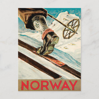 Norwegen Die Zuhause des Skifahrens Vintage Postka Postkarte