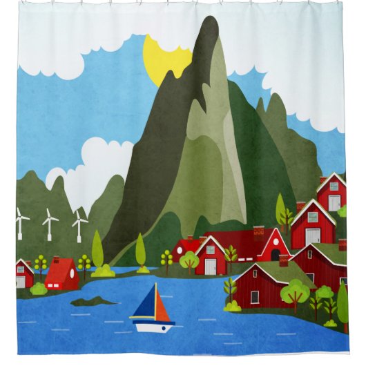 Norwegen Duschvorhang (Vorderseite)