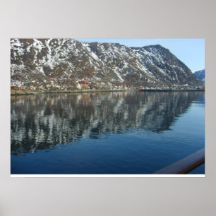Norwegen, einen Fjord kommend Poster