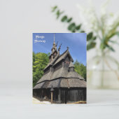 Norwegen, Fantoft Stave Church, Fana, Bergen Postkarte (Stehend Vorderseite)