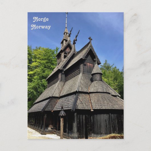 Norwegen, Fantoft Stave Church, Fana, Bergen Postkarte (Vorderseite)