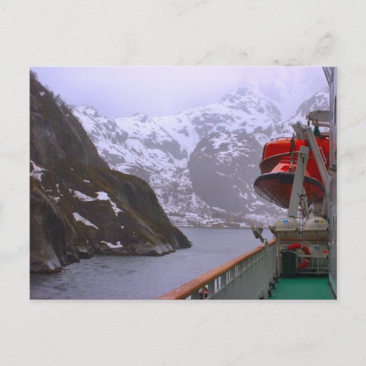 Norwegen, Fijord aus dem Staudamm Postkarte (Vorderseite)