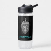 Norwegen Fitness und norwegisches Wappen / Flagge Trinkflasche (Links)