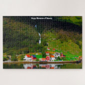 Norwegen Fjord Wasserfall Skandinavien. Jigsaw Puz Puzzle (Horizontal)