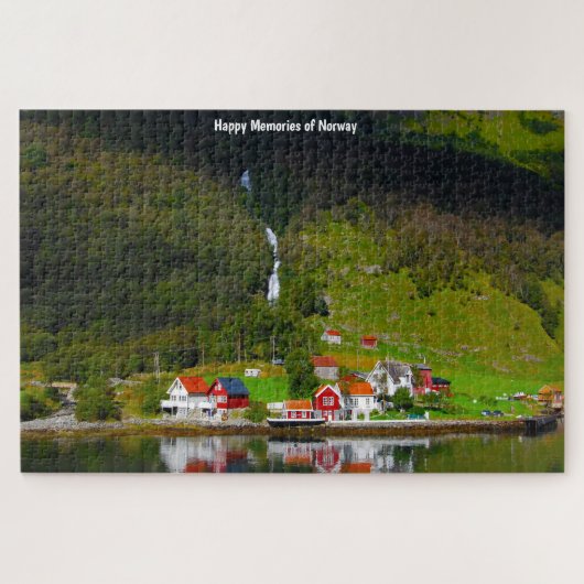 Norwegen Fjord Wasserfall Skandinavien. Jigsaw Puz Puzzle (Horizontal)