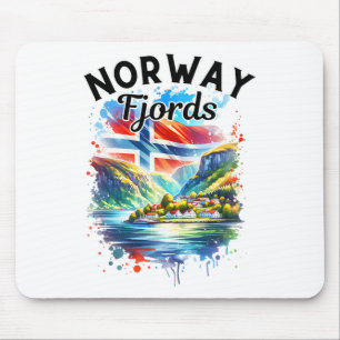 Norwegen Fjorde Kreuzfahrt Norwegische Flagge Skan Mousepad