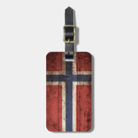 Norwegen-Flagge auf altem hölzernem Korn