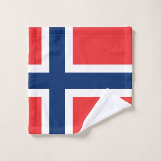 Norwegen-Flagge Badhandtuch Set (Waschlappen)