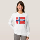 Norwegen-Flagge beunruhigt T-Shirt (Vorne ganz)
