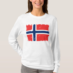 Norwegen-Flagge beunruhigt T-Shirt