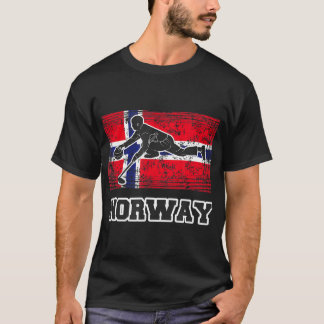 Norwegen Flagge Curling T-Shirt