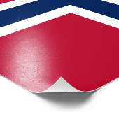 Norwegen-Flagge Fotodruck (Ecke)