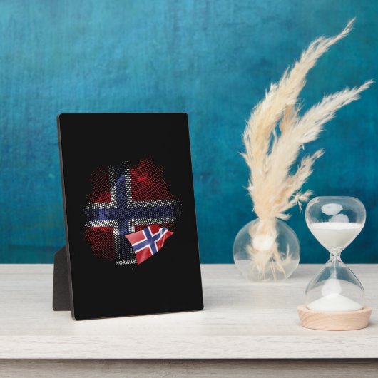 Norwegen-Flagge Fotoplatte (Seite)