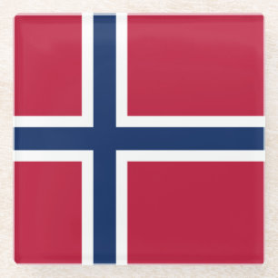 Norwegen-Flagge Glasuntersetzer