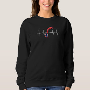 Norwegen-Flagge Herzschlag Skandinavien Norwegen-F Sweatshirt