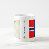 Norwegen-Flagge + Karten-Tasse Kaffeetasse (Mittel)
