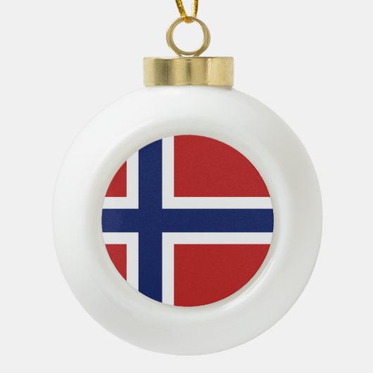 Norwegen-Flagge Keramik Kugel-Ornament (Vorderseite)