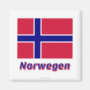 Norwegen Flagge MIT Namen Magnet