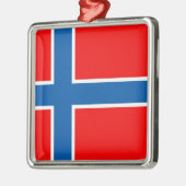 Norwegen-Flagge Ornament Aus Metall (Links)