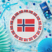 NORWEGEN-FLAGGE PAPPTELLER (Party)